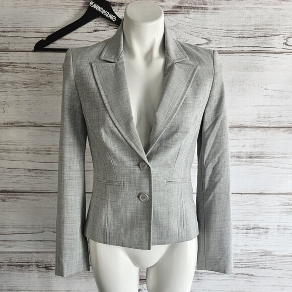 Express Design Studio Light Gray Blazer Jacket sz 2 - Picture 1 of 9